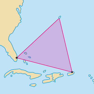 Diagram of the Bermuda triangle